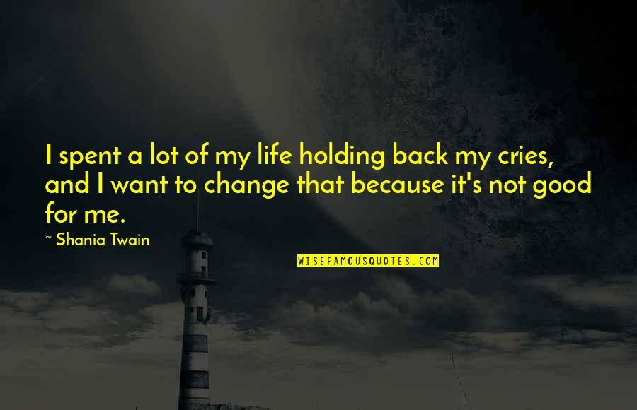 Holding On To Life Quotes By Shania Twain: I spent a lot of my life holding