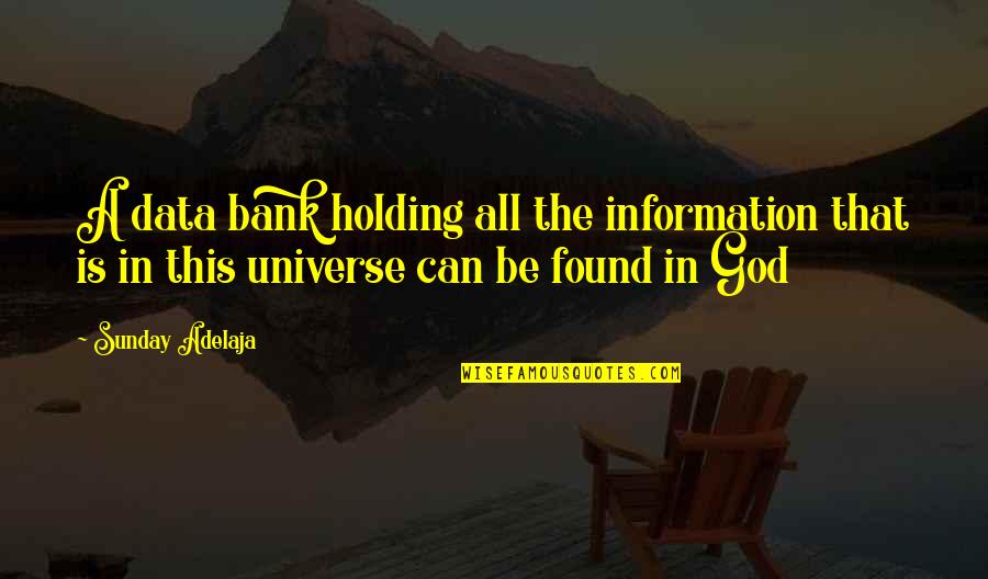 Holding Onto God Quotes By Sunday Adelaja: A data bank holding all the information that