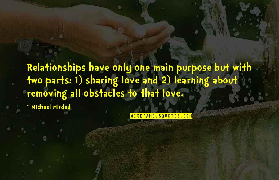 Holding The Key Quotes By Michael Mirdad: Relationships have only one main purpose but with