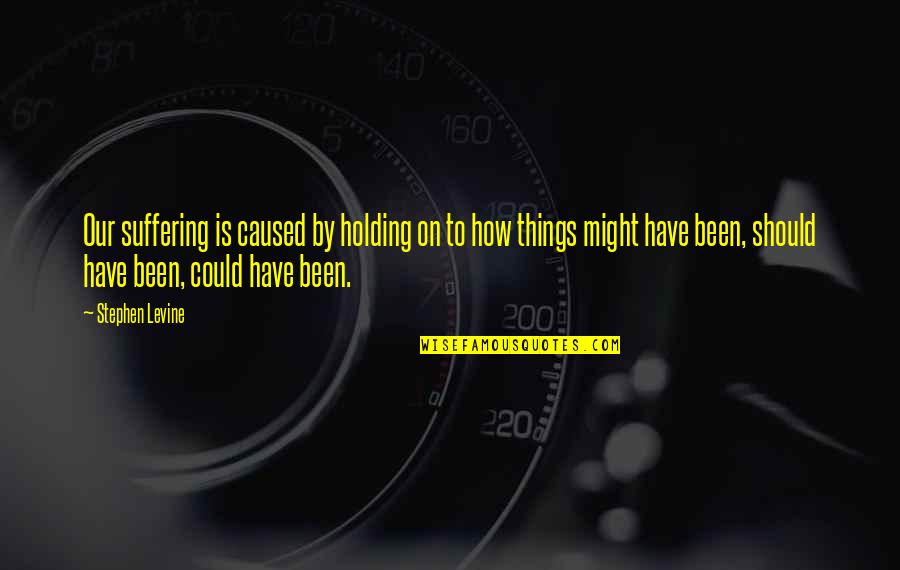 Holding Things In Quotes By Stephen Levine: Our suffering is caused by holding on to