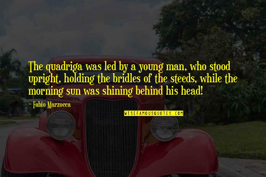 Holding Your Head Up Quotes By Fabio Marzocca: The quadriga was led by a young man, Holding Your Head Up Quotes By Fabio Marzocca: The quadriga was led by a young man,