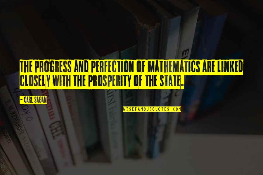 Holdings Quotes By Carl Sagan: The progress and perfection of mathematics are linked