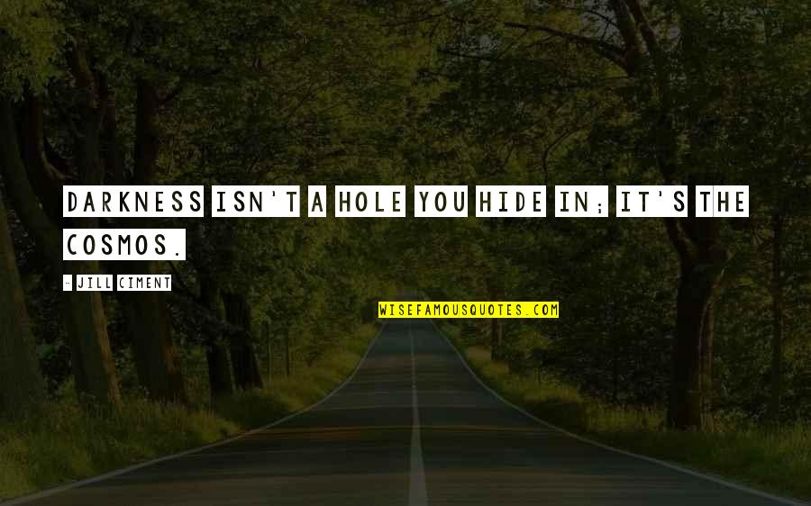 Hole Quotes By Jill Ciment: Darkness isn't a hole you hide in; it's