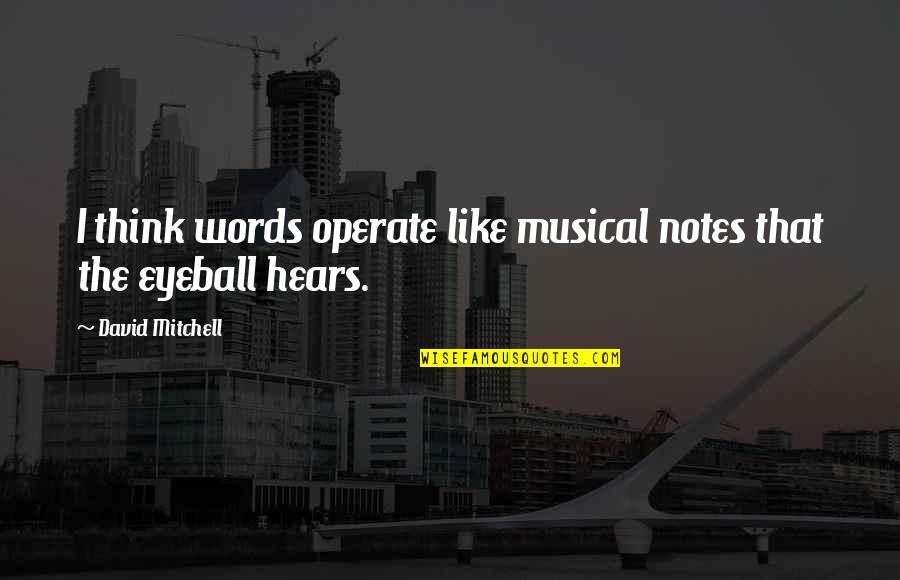 Holevas Nj Quotes By David Mitchell: I think words operate like musical notes that