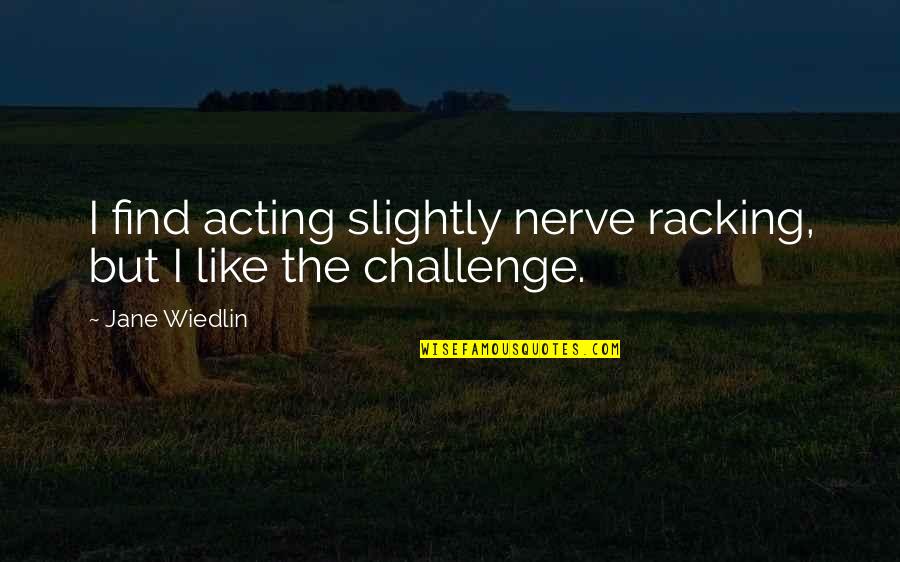 Holger 26 Quotes By Jane Wiedlin: I find acting slightly nerve racking, but I