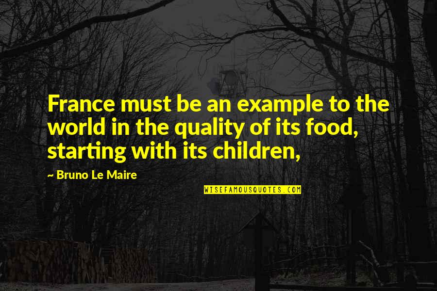 Holistic Health Quotes By Bruno Le Maire: France must be an example to the world