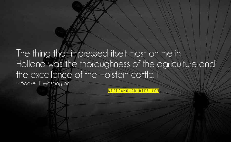 Holland Quotes By Booker T. Washington: The thing that impressed itself most on me