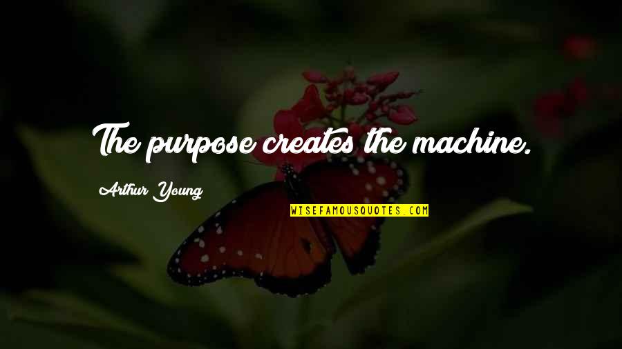 Hollay Hollay Quotes By Arthur Young: The purpose creates the machine.