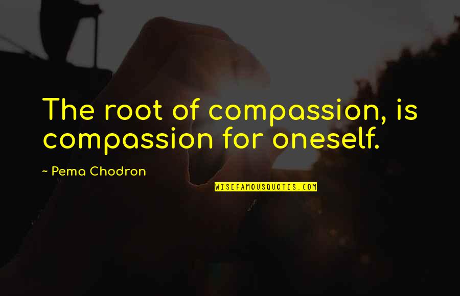 Holler If You Hear Me Book Quotes By Pema Chodron: The root of compassion, is compassion for oneself.
