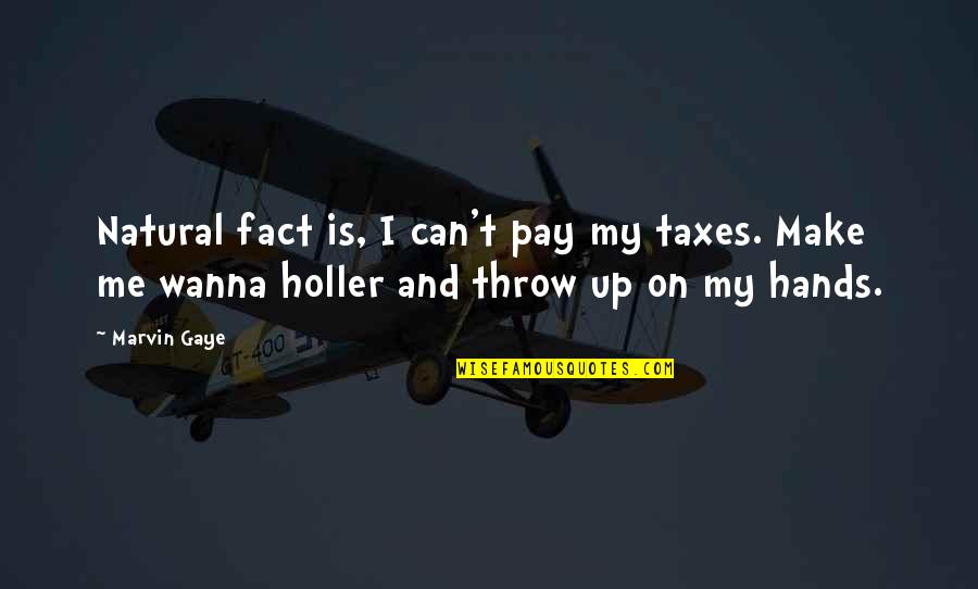 Holler Quotes By Marvin Gaye: Natural fact is, I can't pay my taxes.