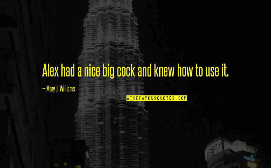 Holler Quotes By Mary J. Williams: Alex had a nice big cock and knew