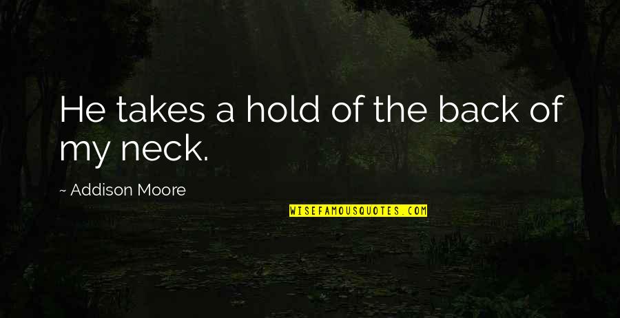 Holleyman Hero Quotes By Addison Moore: He takes a hold of the back of