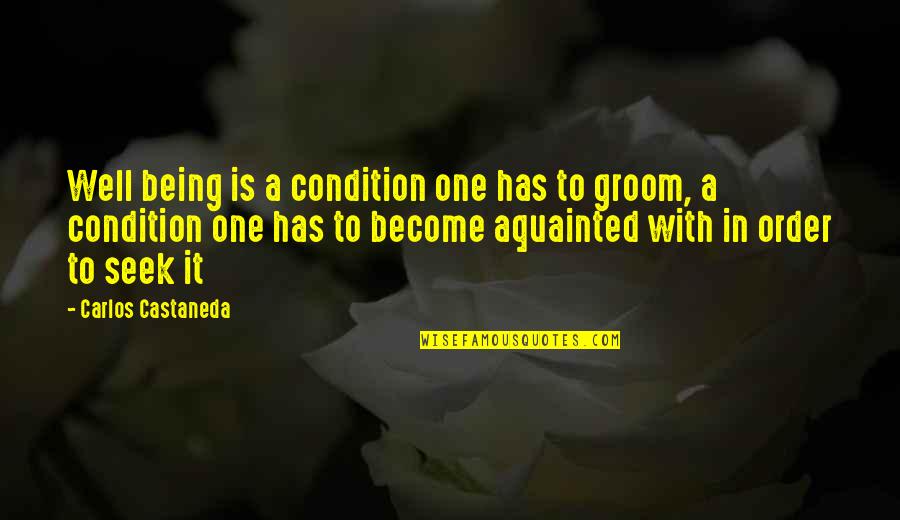 Holleyman Hero Quotes By Carlos Castaneda: Well being is a condition one has to