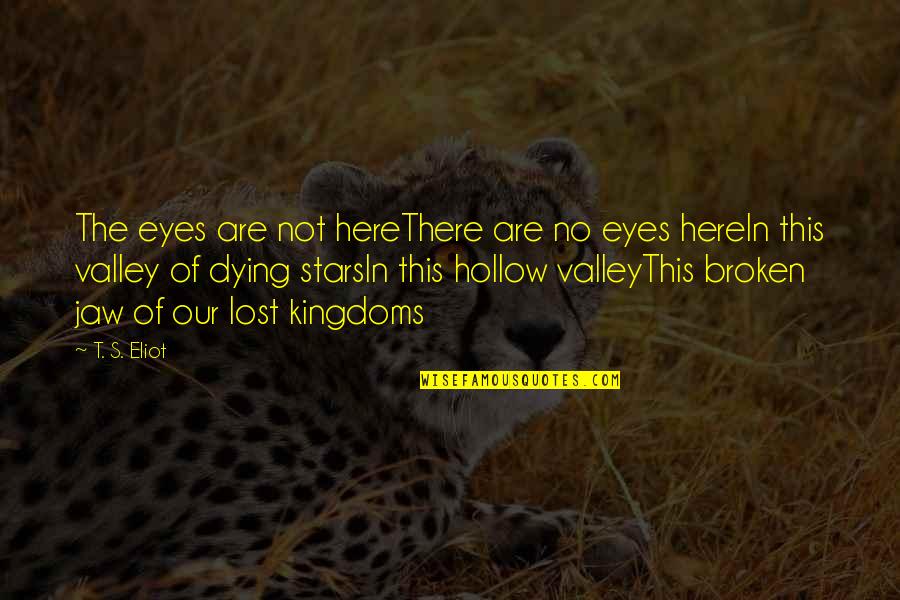 Hollow Quotes By T. S. Eliot: The eyes are not hereThere are no eyes