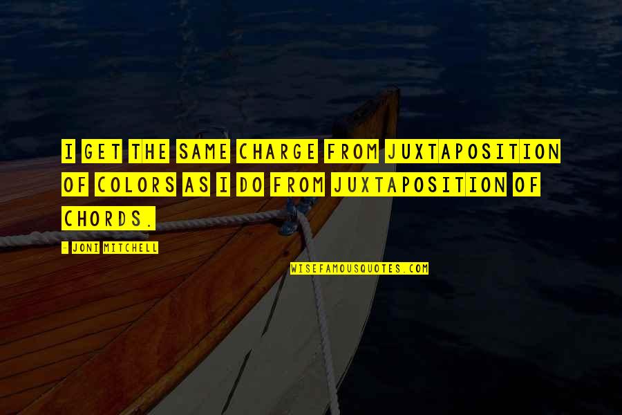 Hollowing Quotes By Joni Mitchell: I get the same charge from juxtaposition of Hollowing Quotes By Joni Mitchell: I get the same charge from juxtaposition of