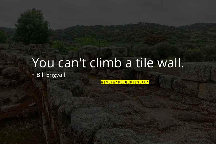 Holloywood Quotes By Bill Engvall: You can't climb a tile wall.
