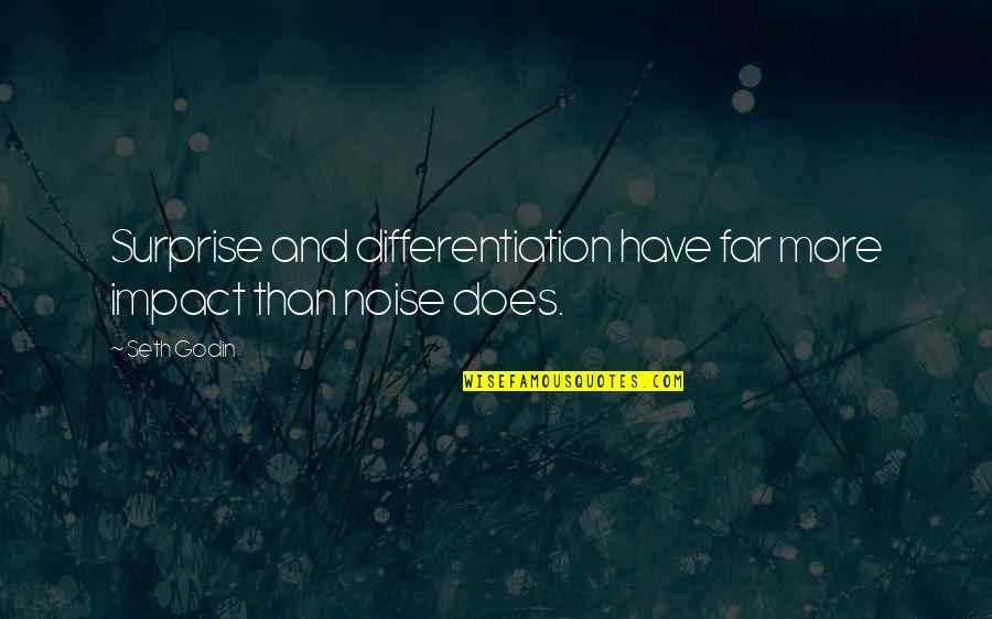 Hollust Quotes By Seth Godin: Surprise and differentiation have far more impact than