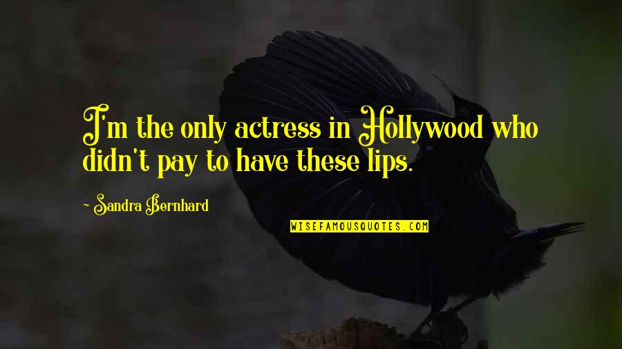 Hollywood Actresses Quotes By Sandra Bernhard: I'm the only actress in Hollywood who didn't