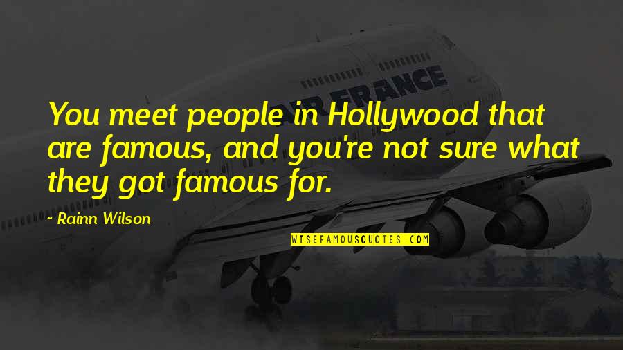 Hollywood Most Famous Quotes By Rainn Wilson: You meet people in Hollywood that are famous,