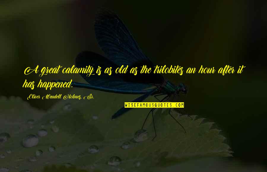 Holmes Quotes By Oliver Wendell Holmes, Sr.: A great calamity is as old as the Holmes Quotes By Oliver Wendell Holmes, Sr.: A great calamity is as old as the