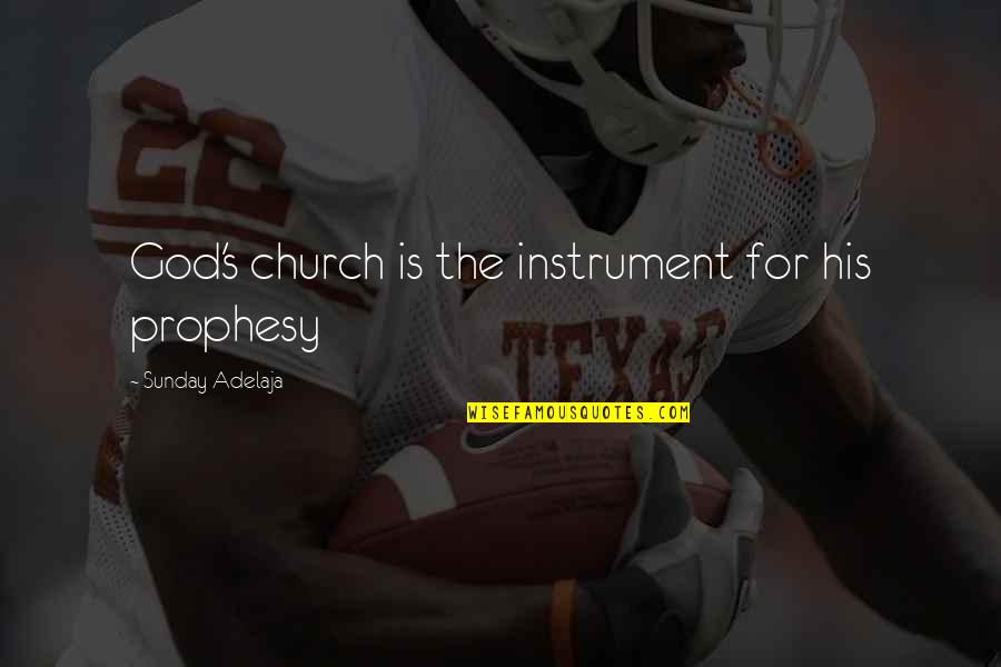 Holomisa Njengele Quotes By Sunday Adelaja: God's church is the instrument for his prophesy