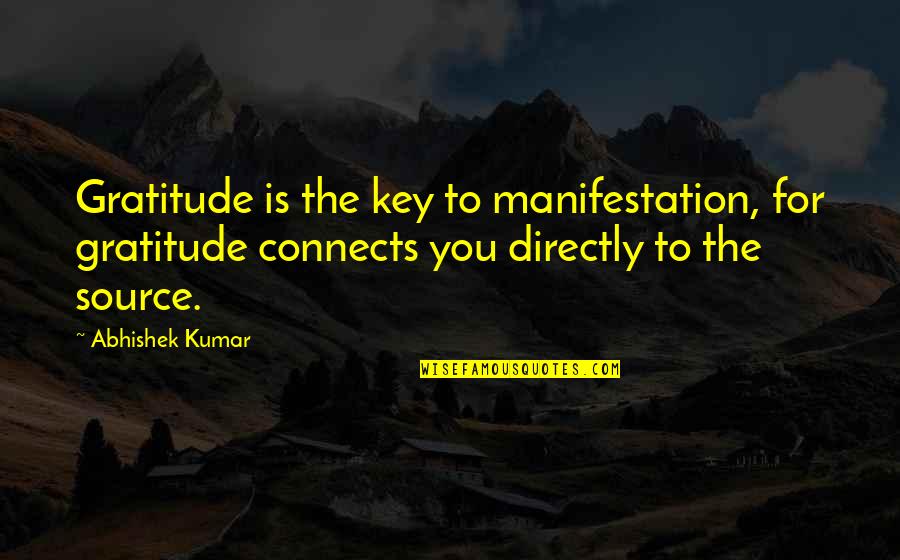 Holon Marsh Quotes By Abhishek Kumar: Gratitude is the key to manifestation, for gratitude Holon Marsh Quotes By Abhishek Kumar: Gratitude is the key to manifestation, for gratitude