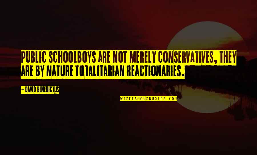 Holoway Quotes By David Benedictus: Public schoolboys are not merely conservatives, they are