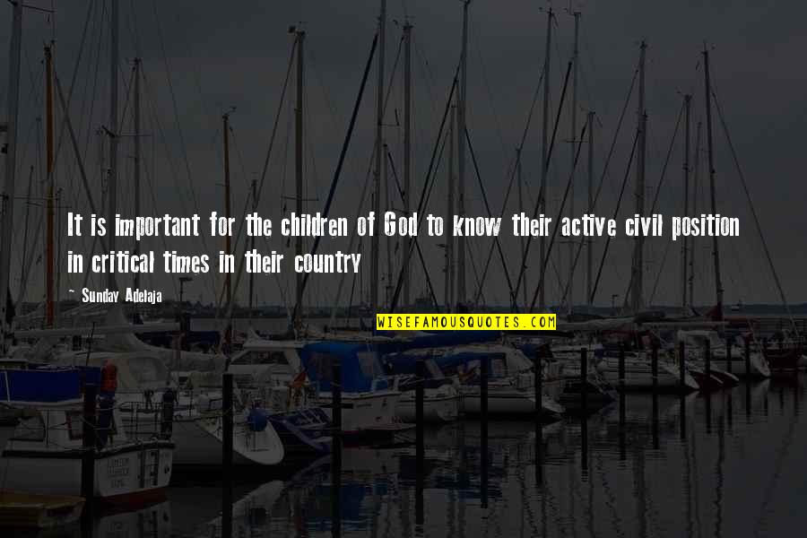 Holpen Def Quotes By Sunday Adelaja: It is important for the children of God Holpen Def Quotes By Sunday Adelaja: It is important for the children of God