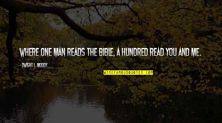 Holy Discontent Quotes By Dwight L. Moody: Where one man reads the Bible, a hundred