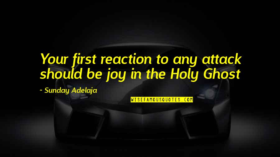 Holy Ghost Quotes By Sunday Adelaja: Your first reaction to any attack should be