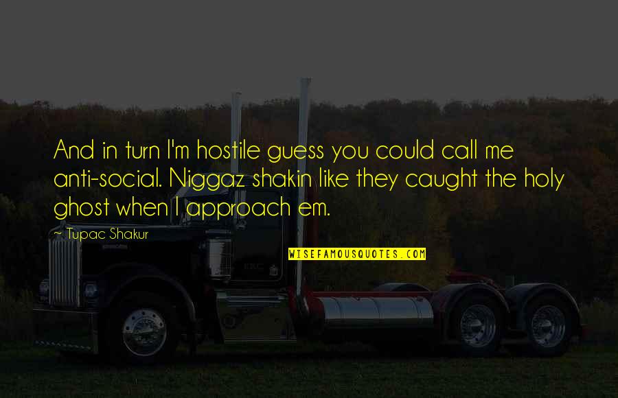 Holy Ghost Quotes By Tupac Shakur: And in turn I'm hostile guess you could