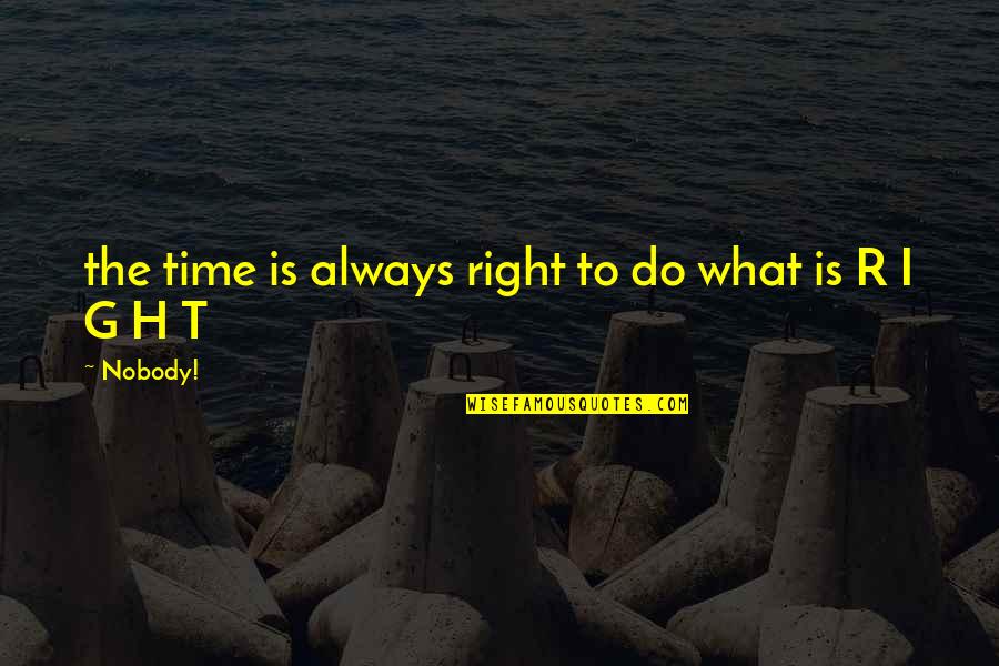 Holy Spirit Take Over Quotes By Nobody!: the time is always right to do what