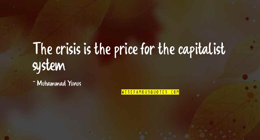 Holy Stone Quadcopter Quotes By Muhammad Yunus: The crisis is the price for the capitalist