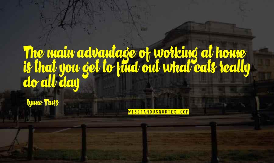 Home All Day Quotes By Lynne Truss: The main advantage of working at home is Home All Day Quotes By Lynne Truss: The main advantage of working at home is