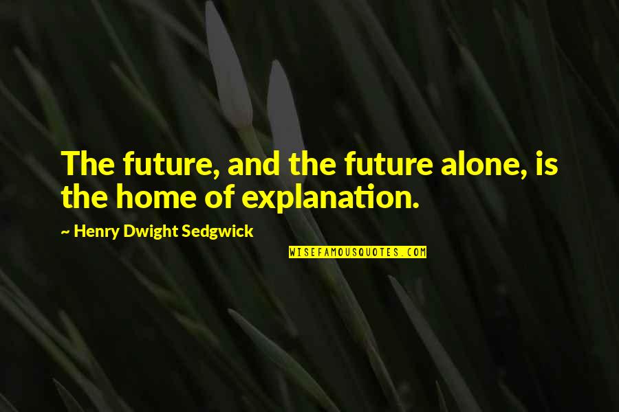 Home Alone Quotes By Henry Dwight Sedgwick: The future, and the future alone, is the