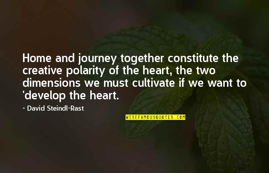 Home And Journey Quotes By David Steindl-Rast: Home and journey together constitute the creative polarity