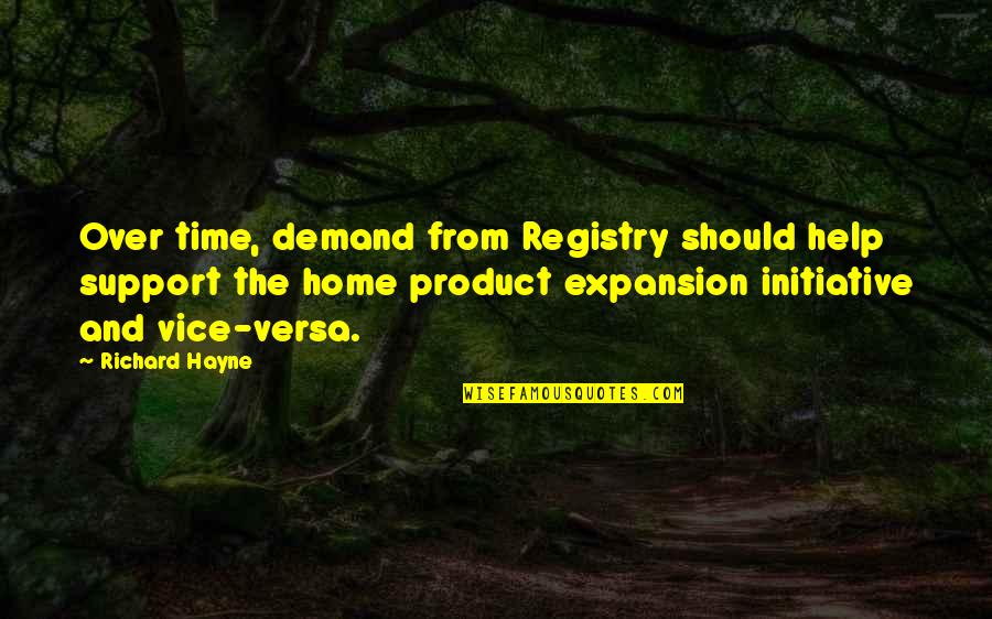 Home And Time Quotes By Richard Hayne: Over time, demand from Registry should help support