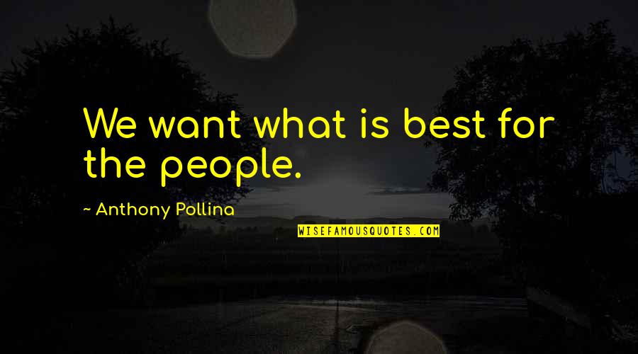 Home Based Quotes By Anthony Pollina: We want what is best for the people.