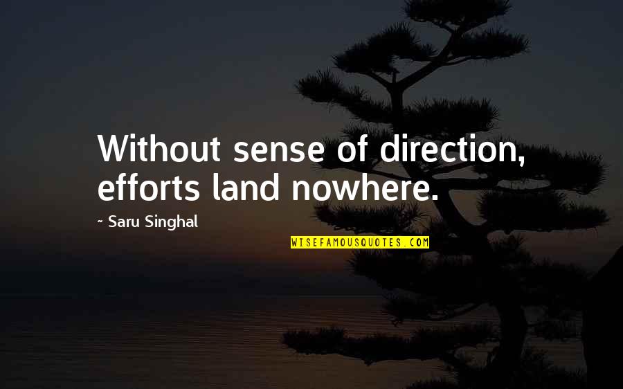 Home Burial Quotes By Saru Singhal: Without sense of direction, efforts land nowhere.