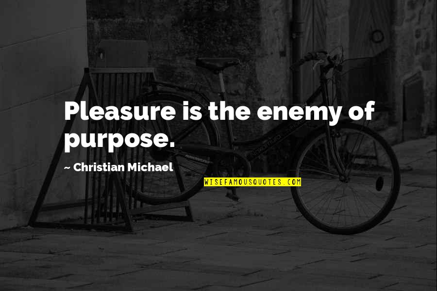 Home Ice Machine Quotes By Christian Michael: Pleasure is the enemy of purpose.
