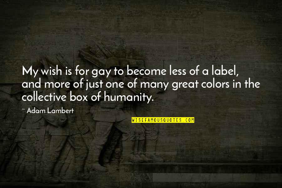 Home Is Where Family Is Quotes By Adam Lambert: My wish is for gay to become less