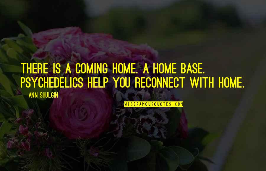 Home Is With You Quotes By Ann Shulgin: There is a coming home. A home base.