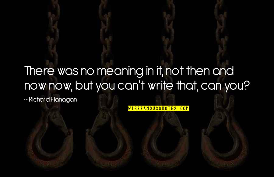 Home Relationship Quotes By Richard Flanagan: There was no meaning in it, not then Home Relationship Quotes By Richard Flanagan: There was no meaning in it, not then