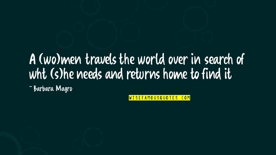 Home Search Now Quotes By Barbara Magro: A (wo)men travels the world over in search
