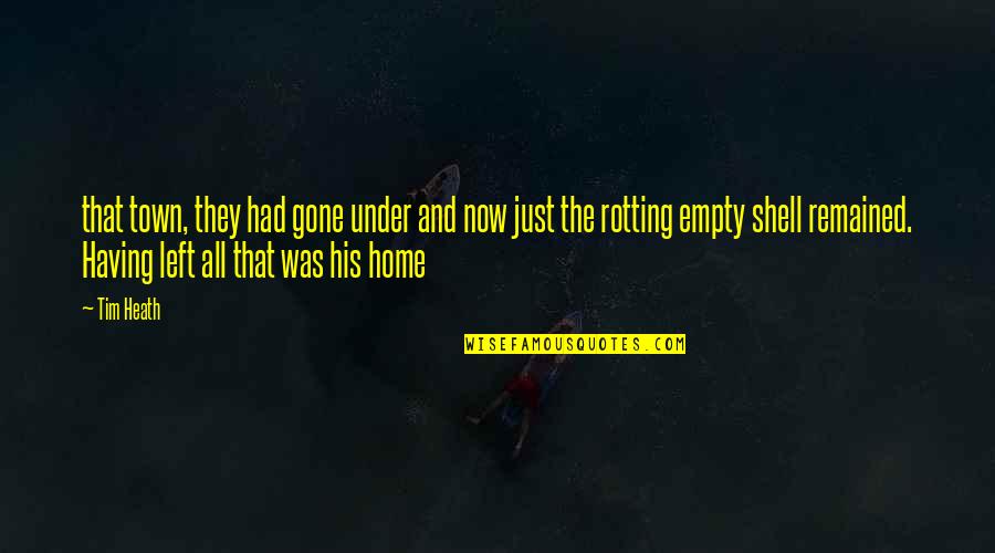 Home Town Quotes By Tim Heath: that town, they had gone under and now
