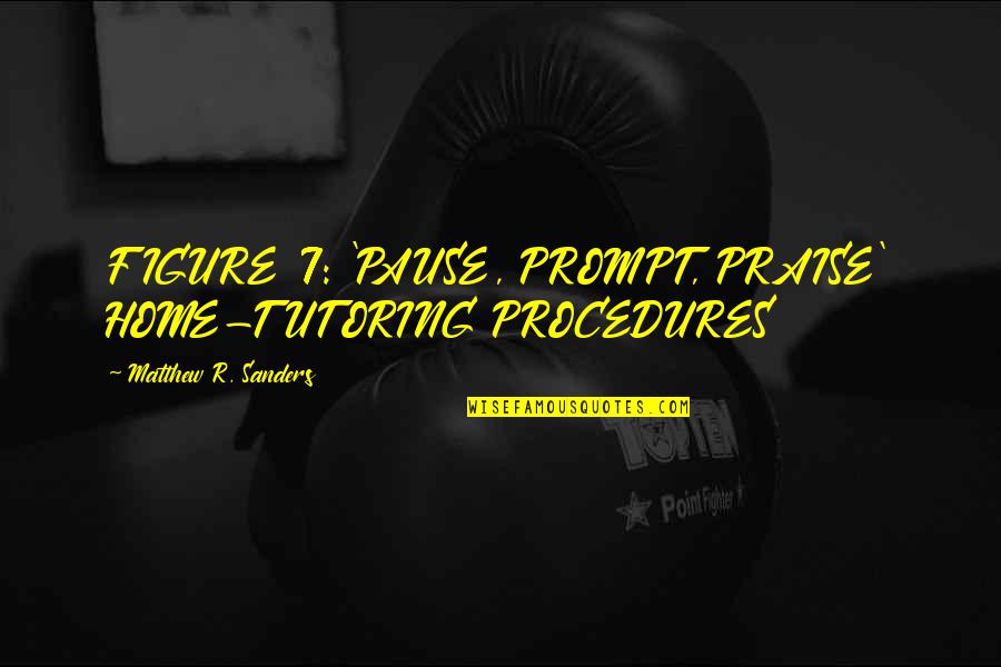 Home Tutoring Quotes By Matthew R. Sanders: FIGURE 7: 'PAUSE, PROMPT, PRAISE' HOME-TUTORING PROCEDURES