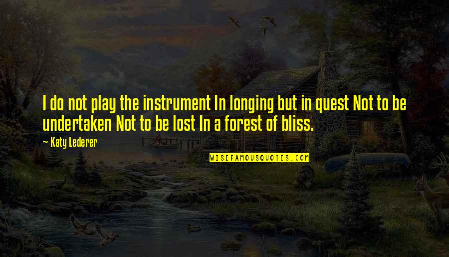 Home Visiting Quotes By Katy Lederer: I do not play the instrument In longing