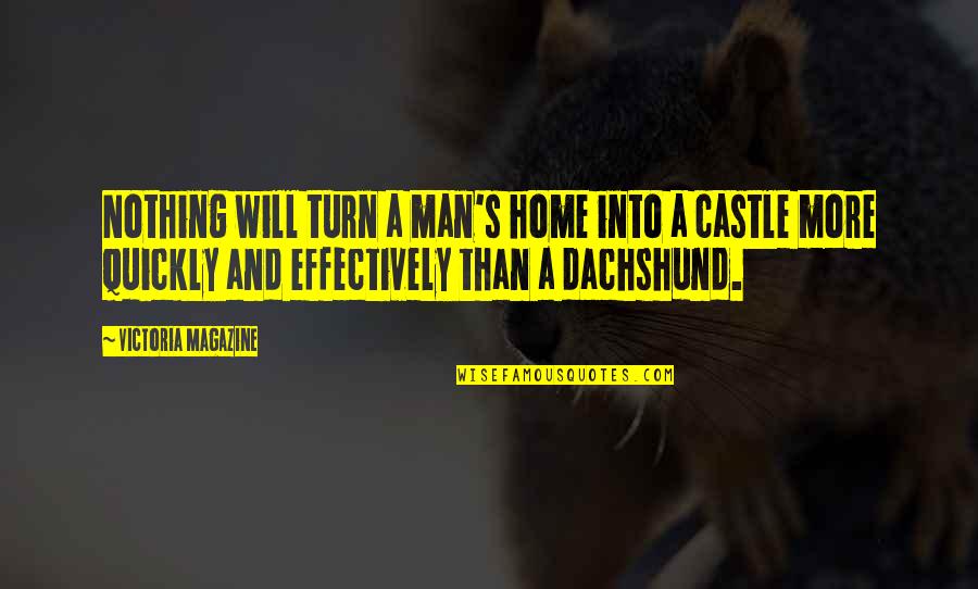 Home With Dogs Quotes By Victoria Magazine: Nothing will turn a man's home into a