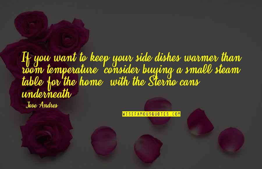 Home With You Quotes By Jose Andres: If you want to keep your side dishes Home With You Quotes By Jose Andres: If you want to keep your side dishes