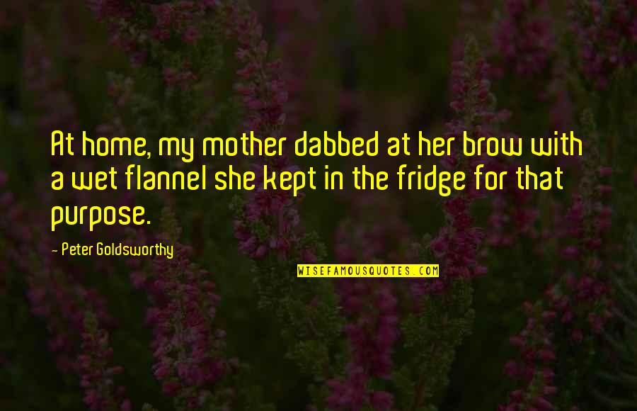 Home Without Mother Quotes By Peter Goldsworthy: At home, my mother dabbed at her brow